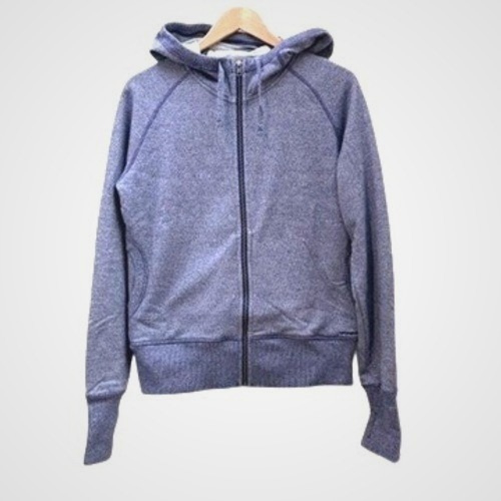 Patagonia Womens XL Zip Hoodie Jacket Blue Thumb Hole Athletic Layer Summer